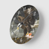 最終的な白頭鷲 ラウンド壁時計 (傾斜)