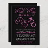 最終的な試みのフェイクなグリッターのバチェロレッテ 招待状 (正面/裏面)