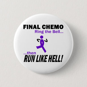 最終的なChemoは多くを-すみれ色のリボン走ります 缶バッジ