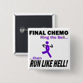 最終的なChemoは多くを-すみれ色のリボン走ります 缶バッジ (正面&裏面)