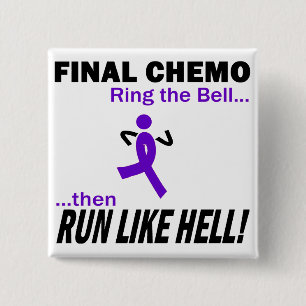最終的なChemoは多くを-すみれ色のリボン走ります 缶バッジ