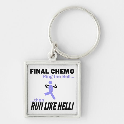 最終的なChemoは多くを-ラベンダーのリボン走ります キーホルダー (正面)
