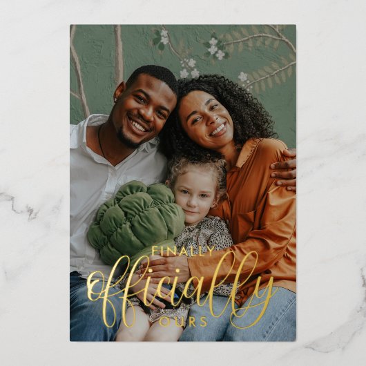 最終的に公式に2つの写真の採用 箔招待状 (正面)