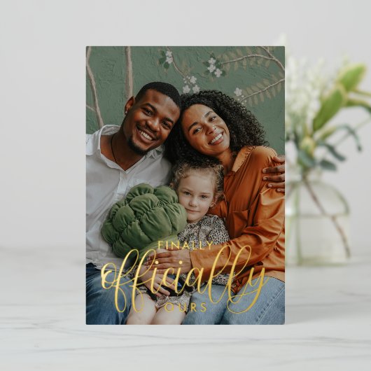 最終的に公式に2つの写真の採用 箔招待状 (立ち正面)