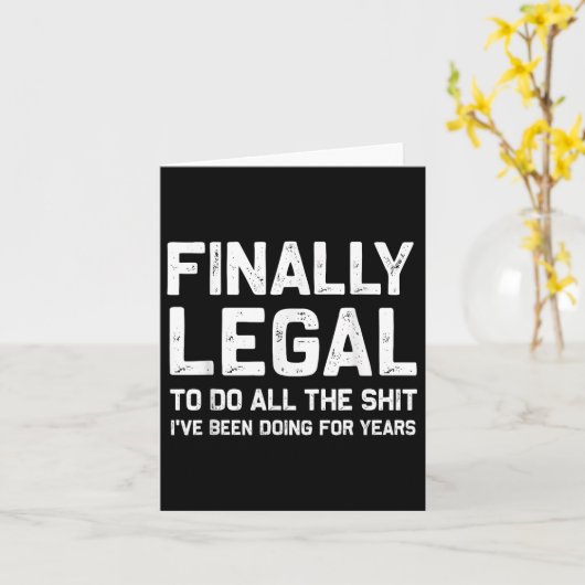 最終的に法律おもしろい21歳の誕生日ギフト男性へWom カード (黄色い花)