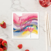 最終的に法的21st.水彩グリッター誕生日 スタンダードカクテルナプキン (インサイチュ)