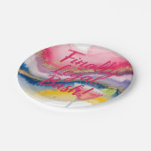 最終的に法的21st.水彩グリッター誕生日 ペーパープレート (アングル)