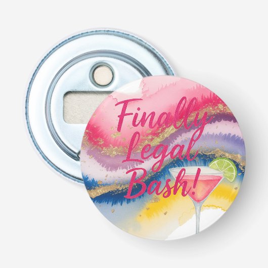 最終的に法的21st.水彩グリッター誕生日 栓抜き (正面)