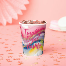 最終的に法的21st.水彩グリッター誕生日 紙コップ