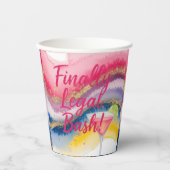 最終的に法的21st.水彩グリッター誕生日 紙コップ (正面)