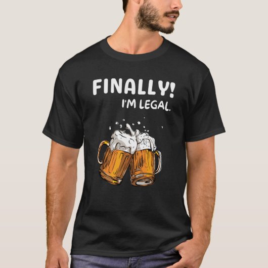最終的に私は法的21の誕生日21のビール Tシャツ (正面)