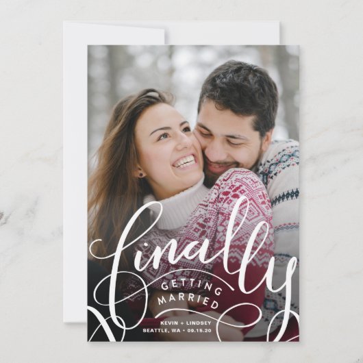 最終的に結婚する日付カードを保存 セーブザデート (正面)