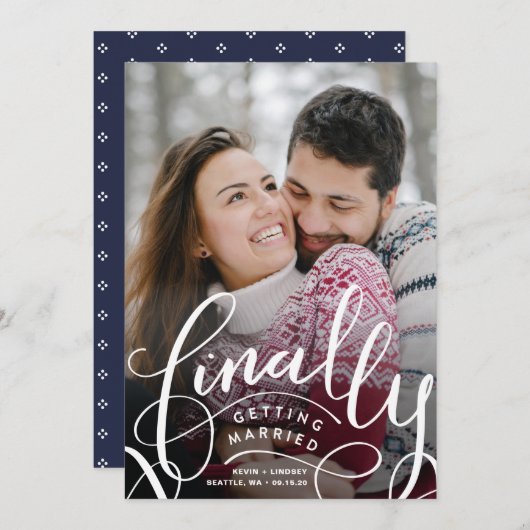 最終的に結婚する日付カードを保存 セーブザデート (正面/裏面)