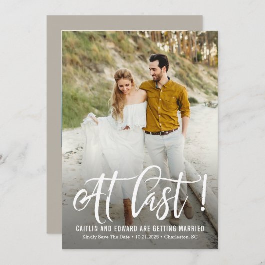 最終的に編集可能な色で日付カードを保存 サンキューカード (正面/裏面)