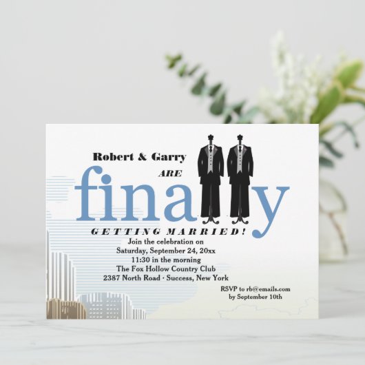 最終的に2着のタキシードの結婚式招待状 招待状 (スタンド正面)