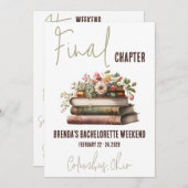 最終章、ブックをテーマにしたバチェロレッテの週末 招待状 (正面/裏面)