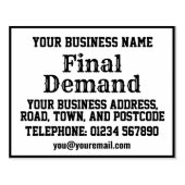 最終要求（名前、住所など） ラバースタンプ (インプリント)