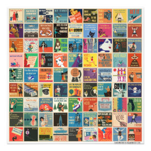最終24" x 24"投票ヴィンテージ81のミームポスター フォトプリント