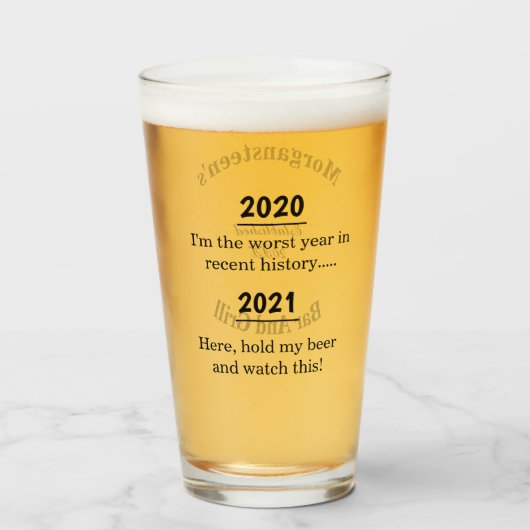 最近の最悪年の履歴ノベルティバー タンブラーグラス (ドリンク正面)