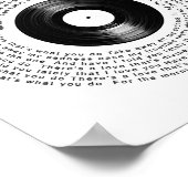 最近ビニールのレコード曲の歌詞を言った ポスター (角)