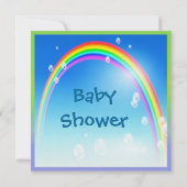 最近工夫された恐竜の虹のベビーシャワー 招待状 (裏面)