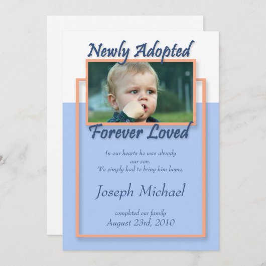 最近採用された、永久に愛された~の発表 案内状 (正面/裏面)