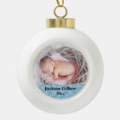 最近生まれるベビーの初めてのクリスマスの休日の写真 セラミックボールオーナメント