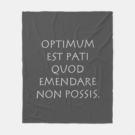 最適なest pati quod emendare non possis フリースブランケット (正面)