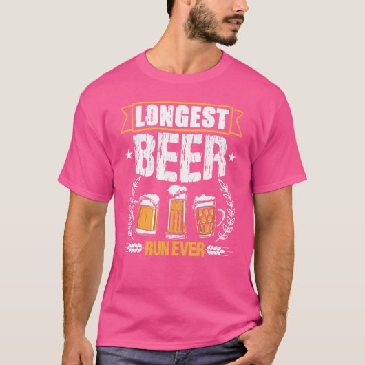最長ビールエ走バーレ走ンツ Tシャツ (正面)