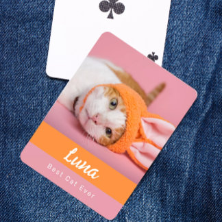 最高にかわいい猫のオーダーメイドポーカーハンド トランプ