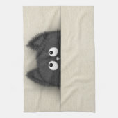 最高になっているかわいく柔らかい黒猫 キッチンタオル (縦)