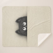 最高になっているかわいく柔らかい黒猫 シェルパブランケット (正面(横))