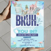 最高にイケてる奴のためのBRUH感満載のプールパーティ 招待状