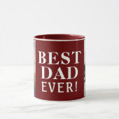 最高にクールな父の日2枚フォトコラージュ 赤 マグカップ (中央)