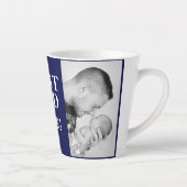 最高にダメな父の日2枚フォトコラージュ ブルー カフェラテマグ (右)