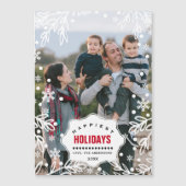 最高に幸せな休日。クリスマス磁気フォトカード (正面)