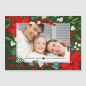 最高に幸せな休日。ポインセチア磁気フォトカード (正面)