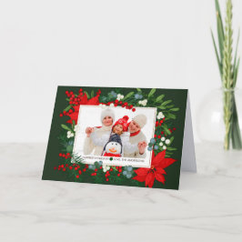 最高に幸せな休日。MistletoeとPoinsettiaの写真 シーズンカード