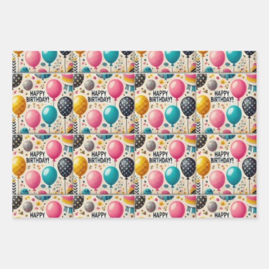 最高に幸せな誕生日 ラッピングペーパーシート (正面3)