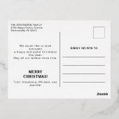 最高に楽しい子供の写真クリスマスカード 箔シーズンポストカード (裏面)