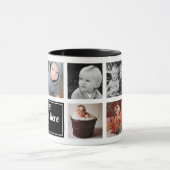 最高のあなたのテキストここ最高の黒コラージュ写真 マグカップ (中央)