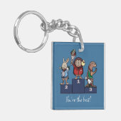 最高のあなたへ!森の動物表彰台アート キーホルダー (正面左)