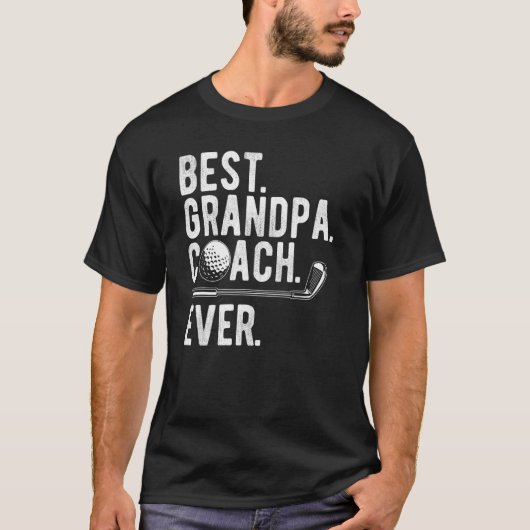最高のおじいちゃんコーチ ゴルフ Tシャツ (正面)