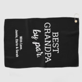 最高のおじいちゃんモダンパーお父さんの日のカスタム ゴルフタオル (横)