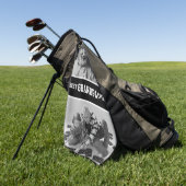 最高のおじいちゃん写真クリスマス父の日 ゴルフタオル (グリーン)