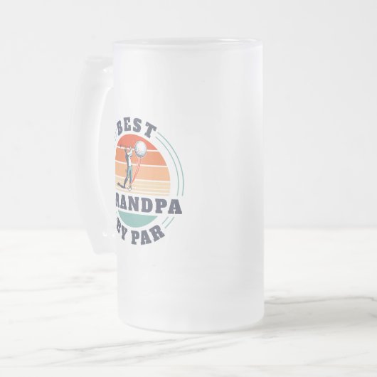 最高のおじいちゃん祖父母デイレトロカスタムダディ フロストグラスビールジョッキ (正面左)