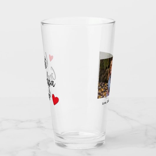 最高のおじいちゃん超かわいい写真カスタム タンブラーグラス (左)