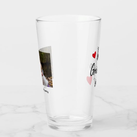 最高のおじいちゃん超かわいい写真カスタム タンブラーグラス (右)