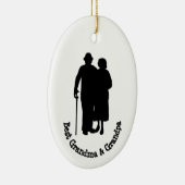 最高のおじいちゃん&おばあちゃんシルエットオーナメント セラミックオーナメント (右)