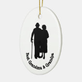 最高のおじいちゃん&おばあちゃんシルエットオーナメント セラミックオーナメント (左)